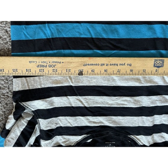 Calvin Klein Striped Performance Long Sleeve Size Small Black Gray Blue - Picture 4 of 5